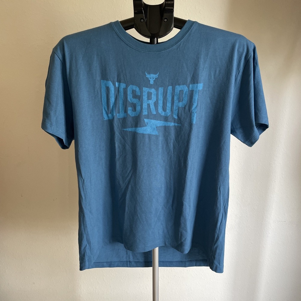 Under Armour Shirt Medium Blue Project Rock Disrupt Performance Brahma Bull MD